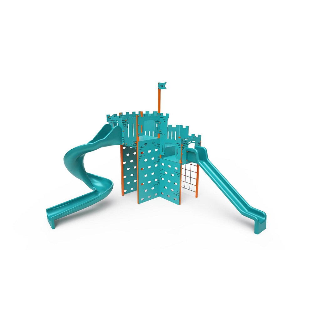 VVZ-LEZ006 Vár alakú mászófal csúszdákkal