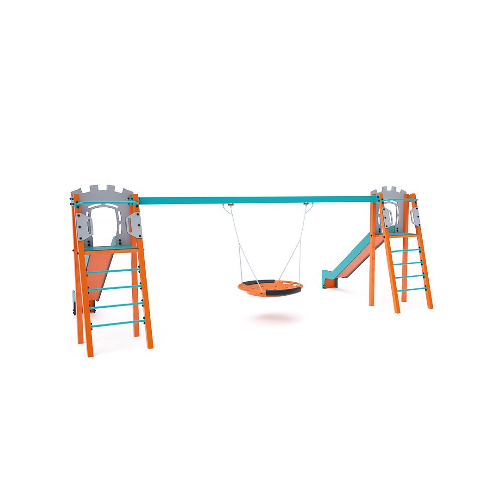 VVZ-A009-15 Egyrészes lengőhinta csúszdákkal