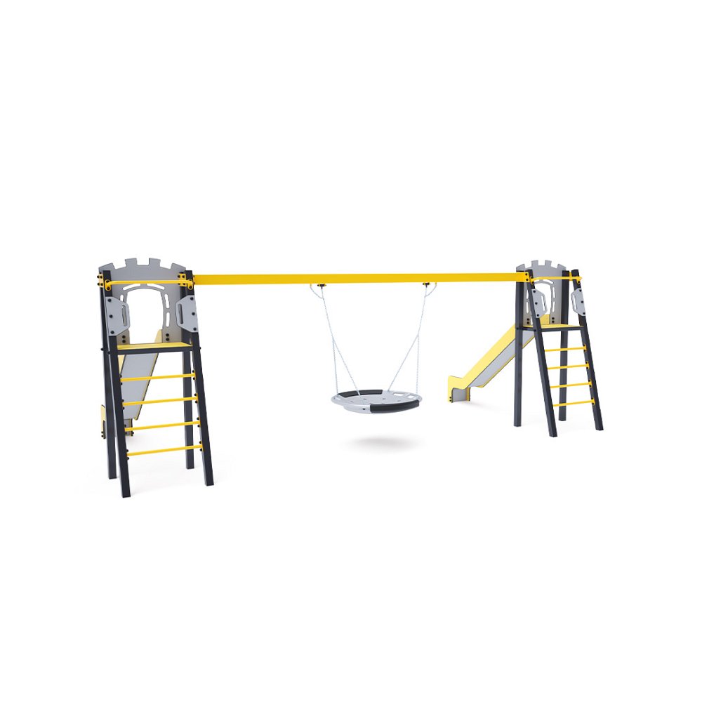 VVZ-A009-15 Egyrészes lengőhinta csúszdákkal