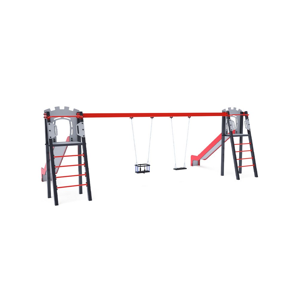 VVZ-A008-15 Egyrészes lengőhinta csúszdákkal