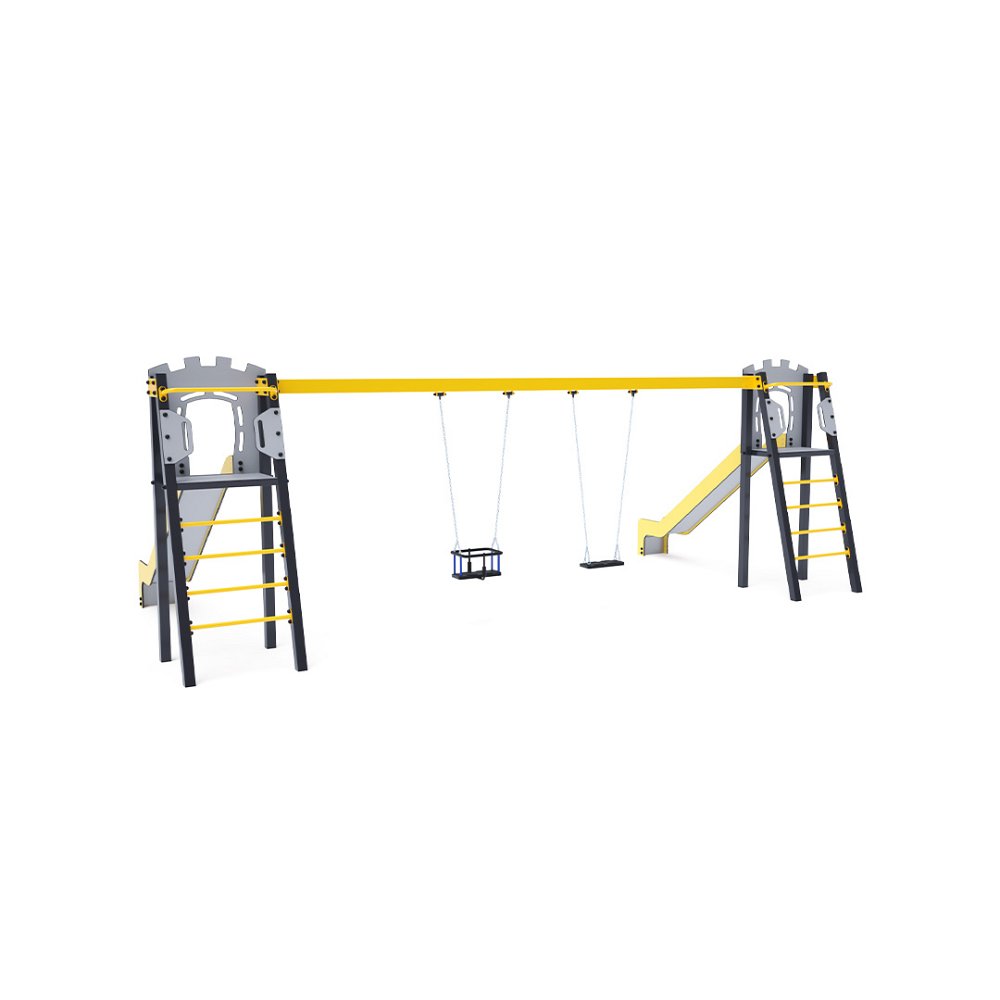 VVZ-A008-15 Egyrészes lengőhinta csúszdákkal