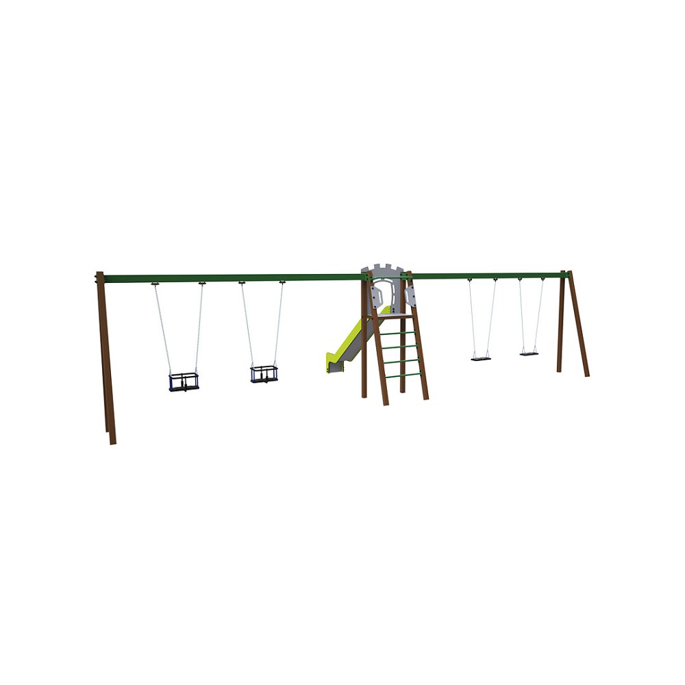 VVZ-A005-15 Kétrészes lengőhinta csúszdával