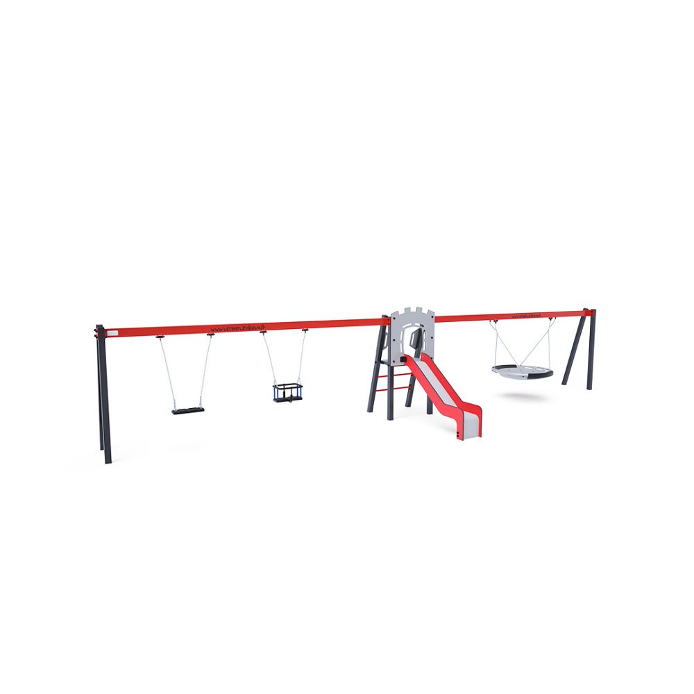 VVZ-A006-10 Kétrészes lengőhinta csúszdával