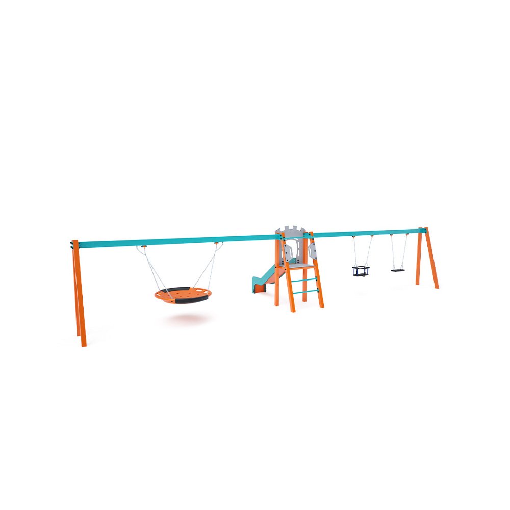 VVZ-A006-10 Kétrészes lengőhinta csúszdával