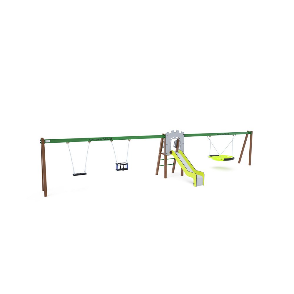 VVZ-A006-10 Kétrészes lengőhinta csúszdával