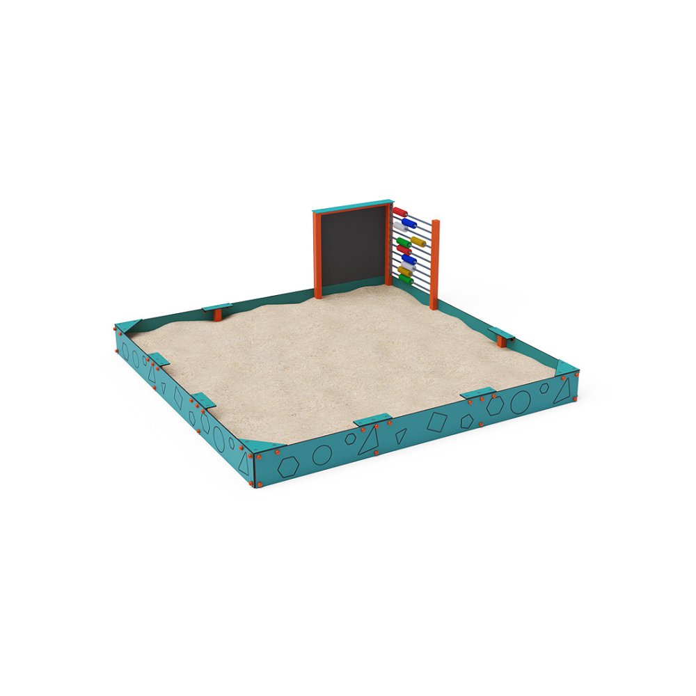 VVZ-PD004 Homokozó ülőkékkel 3×3 m rajztáblával és abakusszal