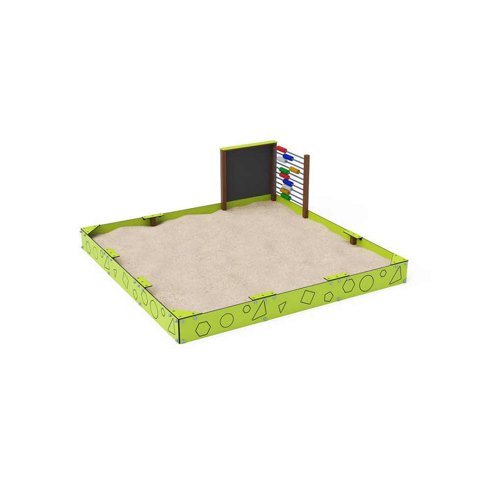 VVZ-PD004 Homokozó ülőkékkel 3×3 m rajztáblával és abakusszal